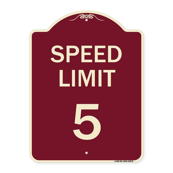 Signmission Speed Regulation Speed Limit 5 Mph Heavy-Gauge Aluminum Architectural Sign, 24" x 18", BU-1824-22876 A-DES-BU-1824-22876 - main
